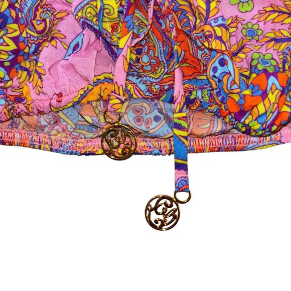 Luli Fama Bell Flounce Sleeve Milk Maid Crop Top Women’s M Renaissance Fairy - Picture 12 of 15